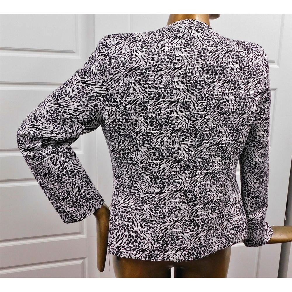 New Susanna Black White Jeweled Buttons Jacket 12 - Picture 3 of 4